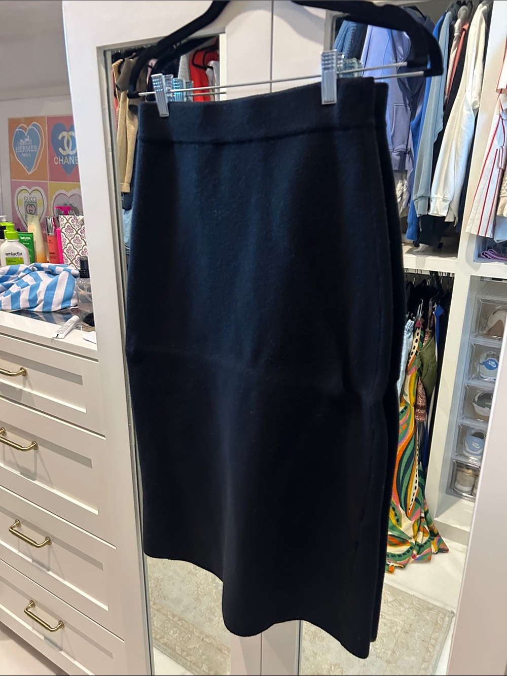 Women's Black Midi Pencil Skirt Set - Sleek Tailored Design